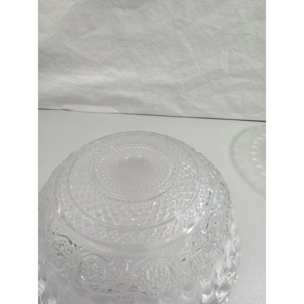 VTG Depression ClearGlass Fluer De Lis Trellis Diamond Pattern KIG Malaysia Dish